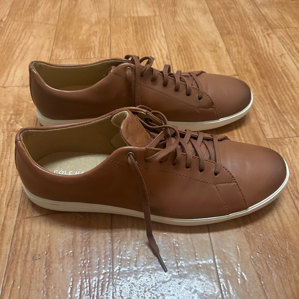 COLE HAAN Grand OS Shoes Crosscourt Sneaker Tan Oxford C26521 Mens 13 M $170 - Picture 2 of 8